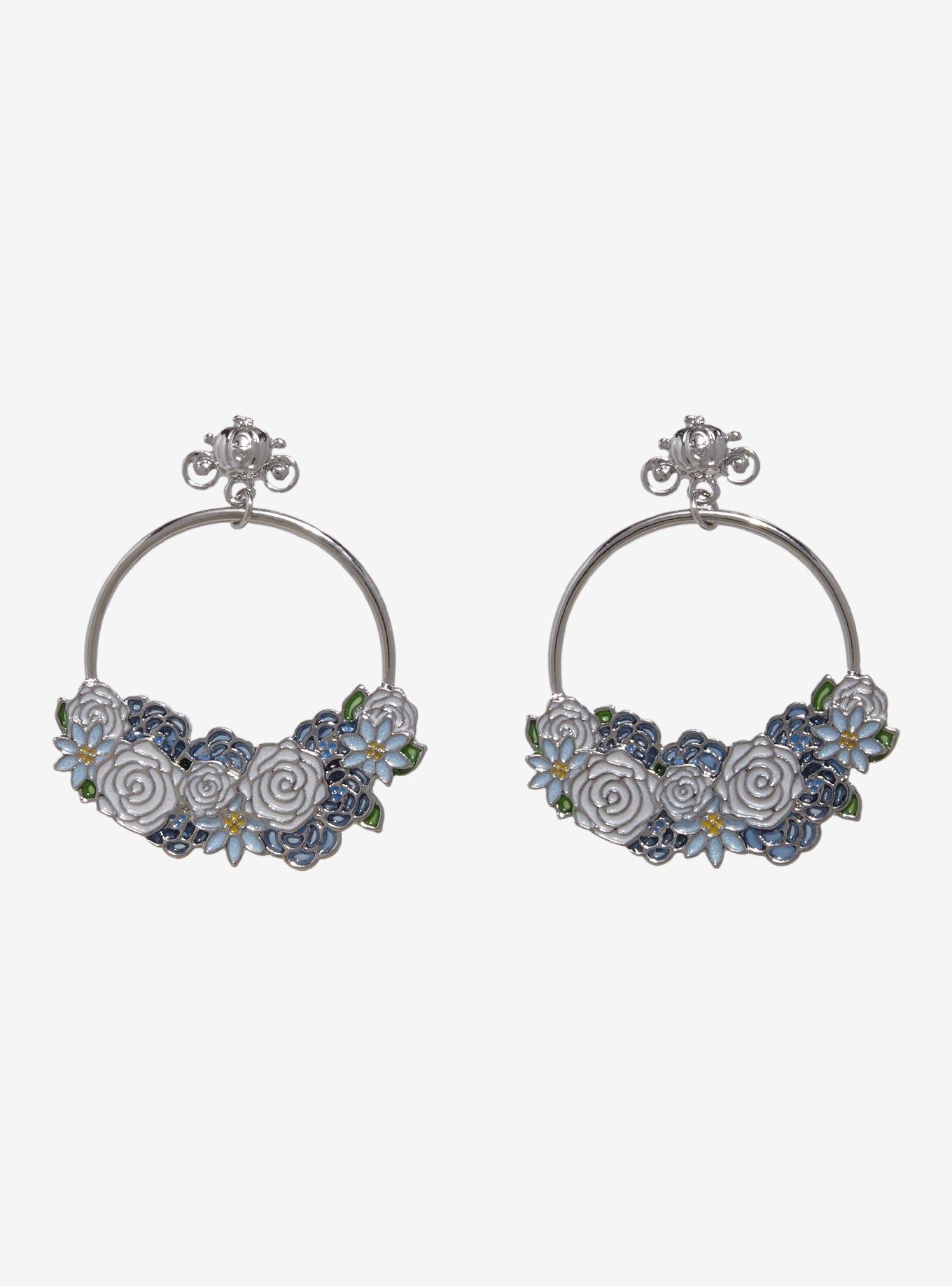 Disney Cinderella Floral Hoop Earrings – BoxLunch Exclusive