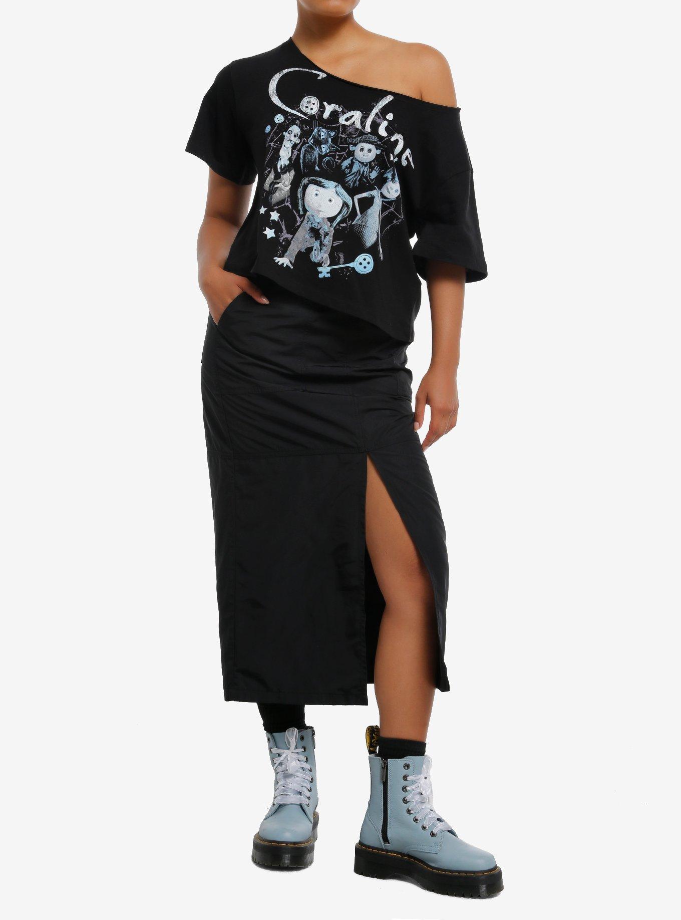Coraline Jumbo Print Off-The-Shoulder Girls T-Shirt, , hi-res