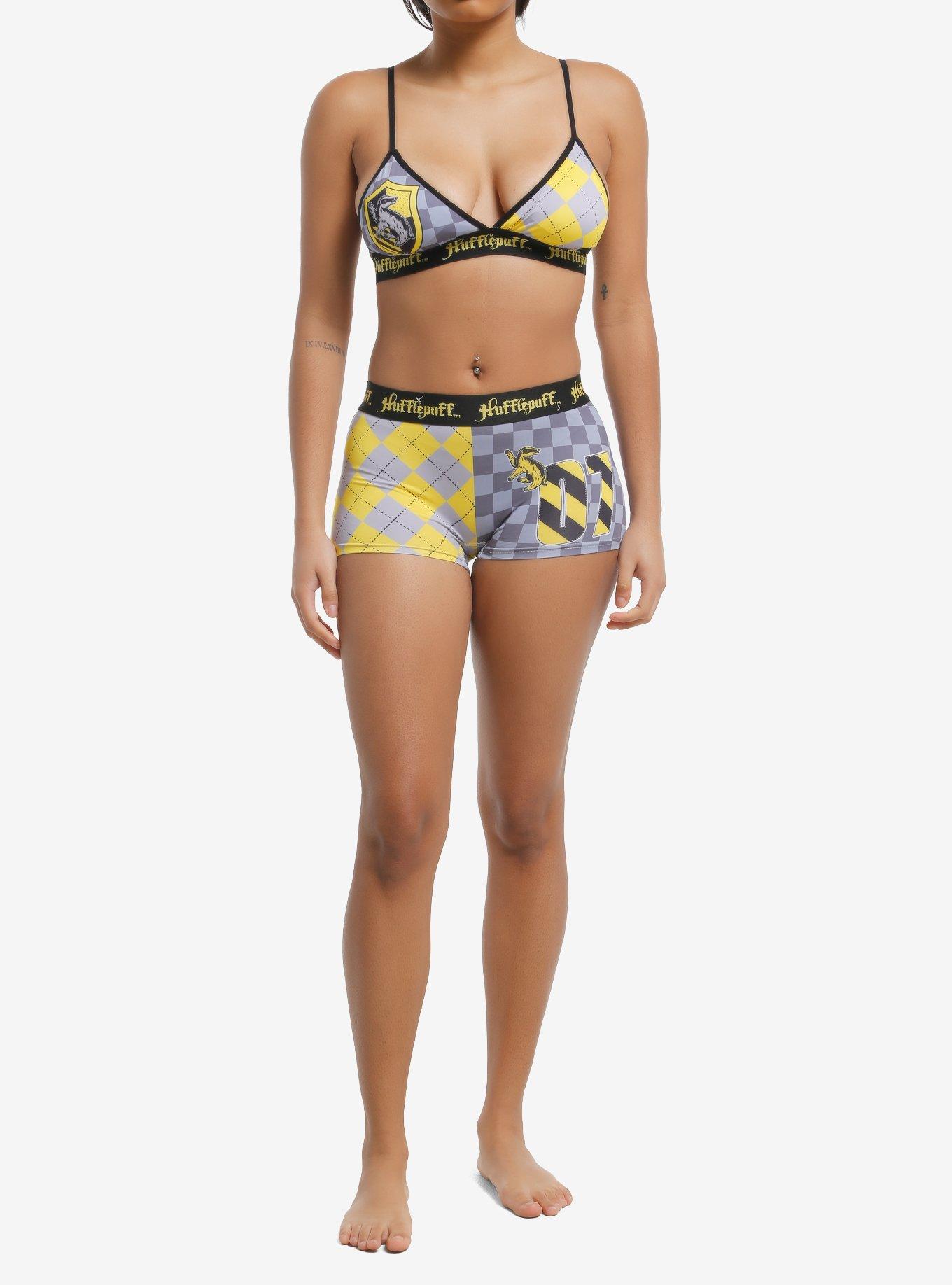Harry Potter Hufflepuff Bra & Boyshort Panty Set, , hi-res