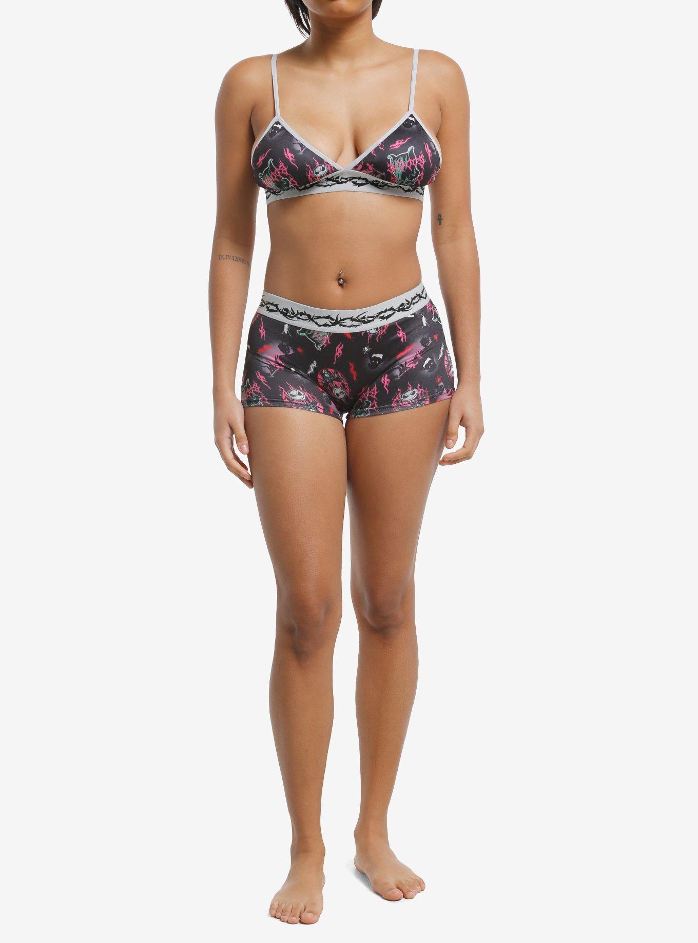 The Nightmare Before Christmas Neon Flames Bra & Boyshort Panty Set, , hi-res