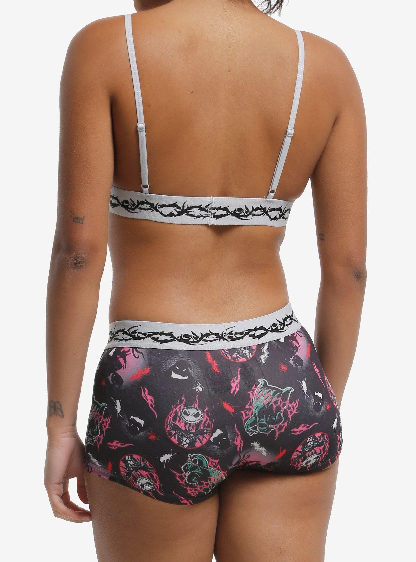 The Nightmare Before Christmas Neon Flames Bra & Boyshort Panty Set, MULTI, alternate