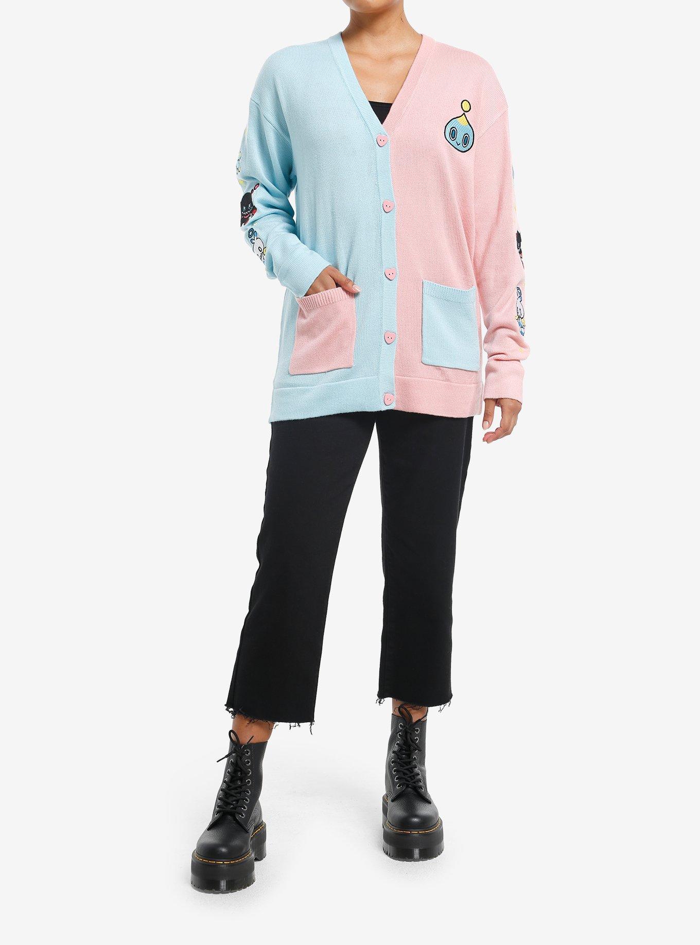 Sonic The Hedgehog Chao Color-Block Girls Cardigan, , hi-res