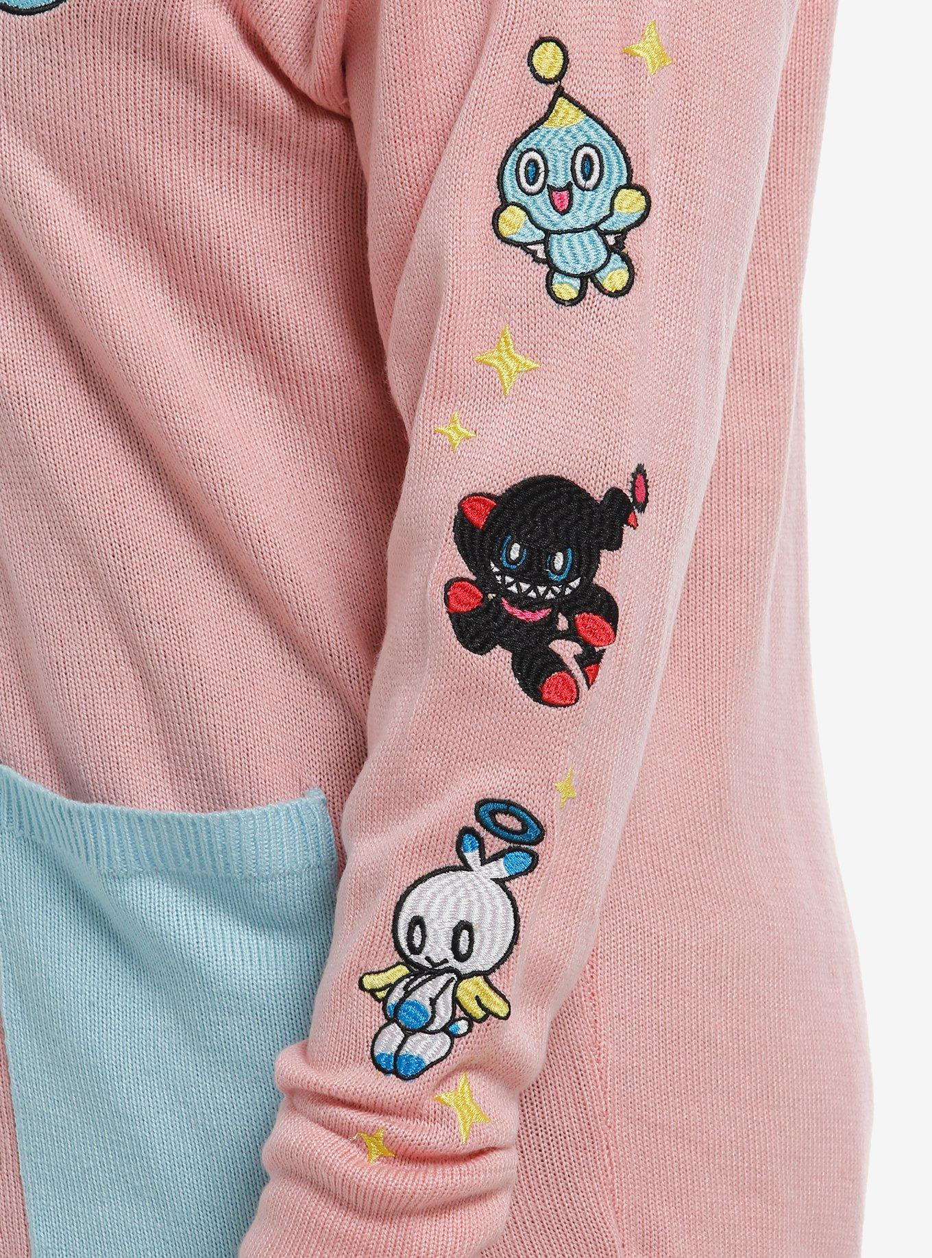 Sonic The Hedgehog Chao Color-Block Girls Cardigan Plus Size, PINK, alternate