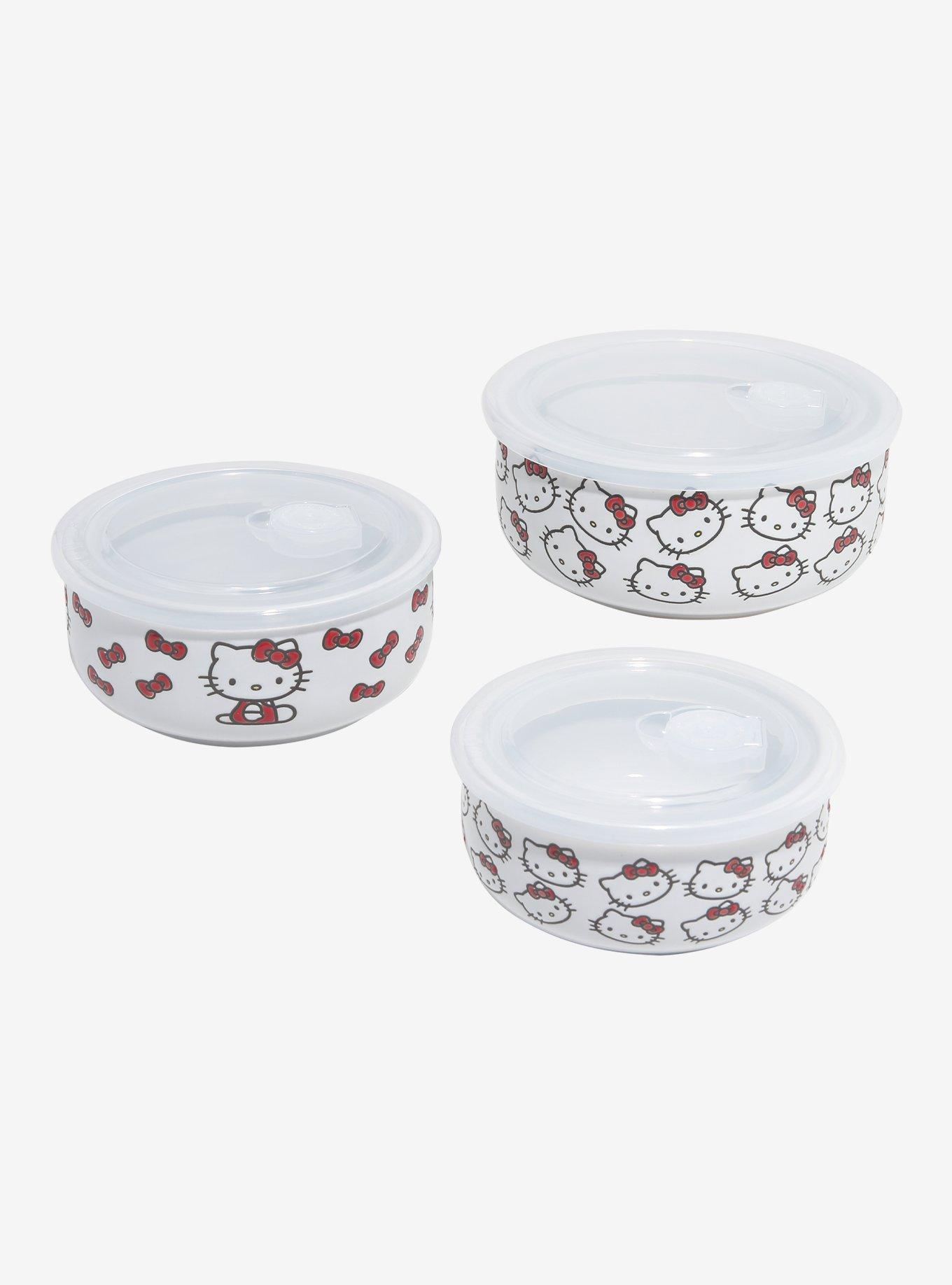 Sanrio Hello Kitty Allover Print Wax Resist Bowl & Lid Set, , hi-res