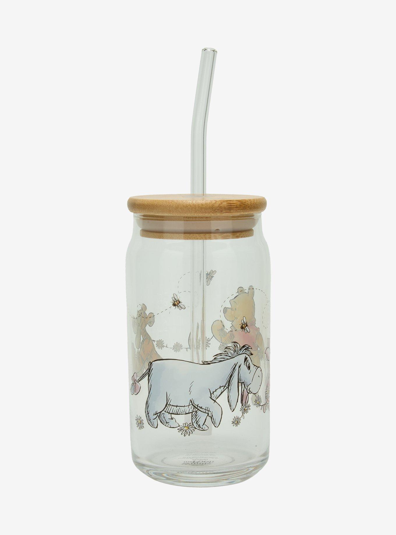 Disney Winnie the Pooh Daisy Chain Glass Cup With Straw, , alternate