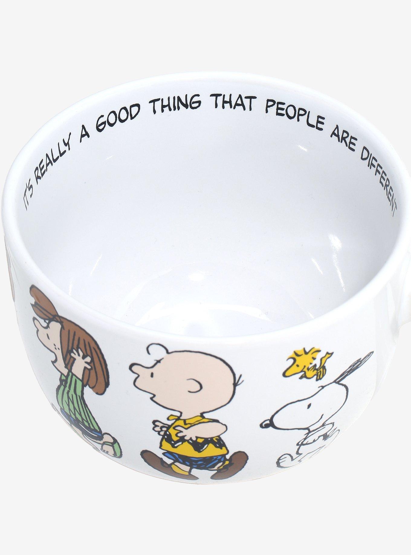 Peanuts Characters Running Soup Mug, , alternate