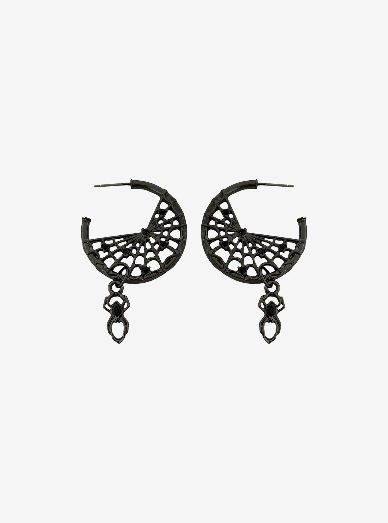 Social Collision Spiderweb Hoop Earrings, , hi-res