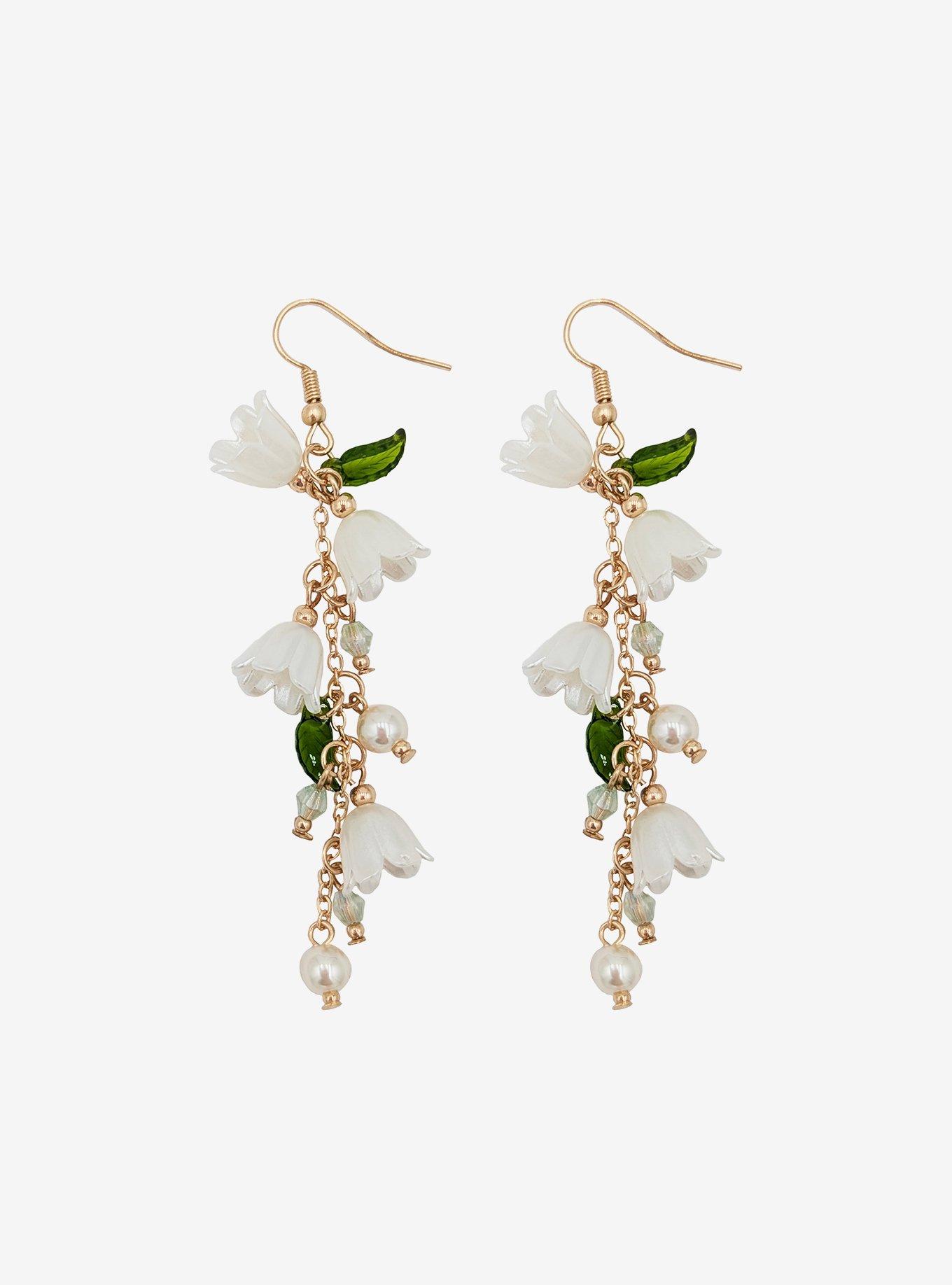 Thorn & Fable Lily Of The Valley Drop Earrings, , hi-res