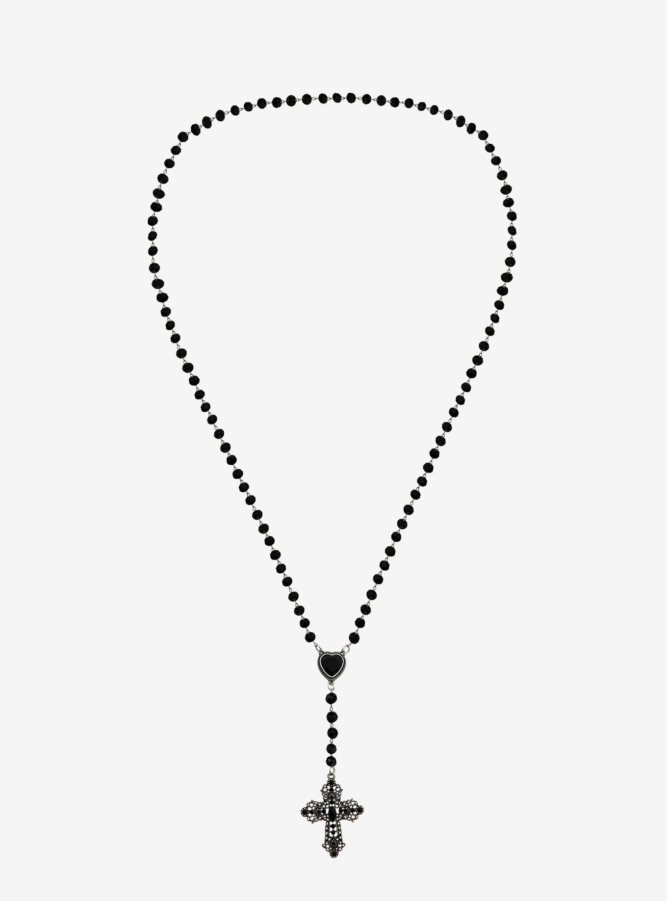 Cosmic Aura Ornate Cross Rosary Necklace, , hi-res