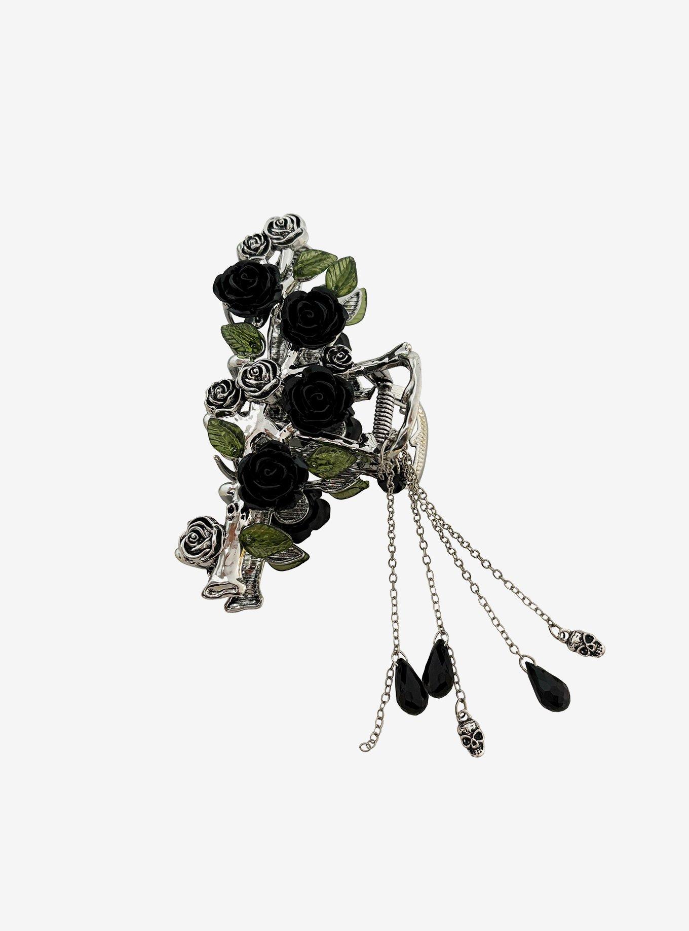 Cosmic Aura Dark Rose Claw Hair Clip, , hi-res
