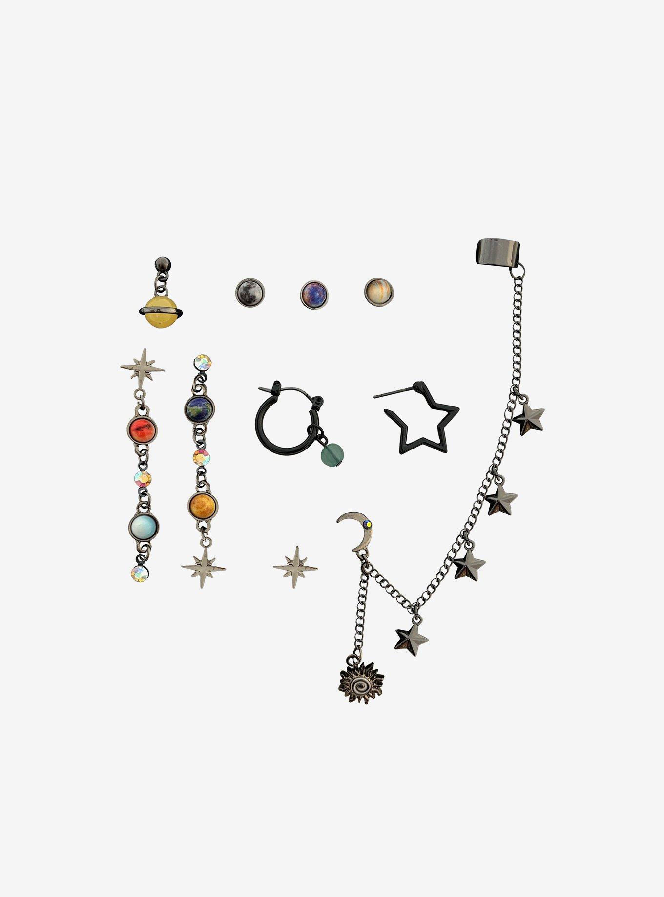 Cosmic Aura Solar System Cuff Earring Set, , alternate