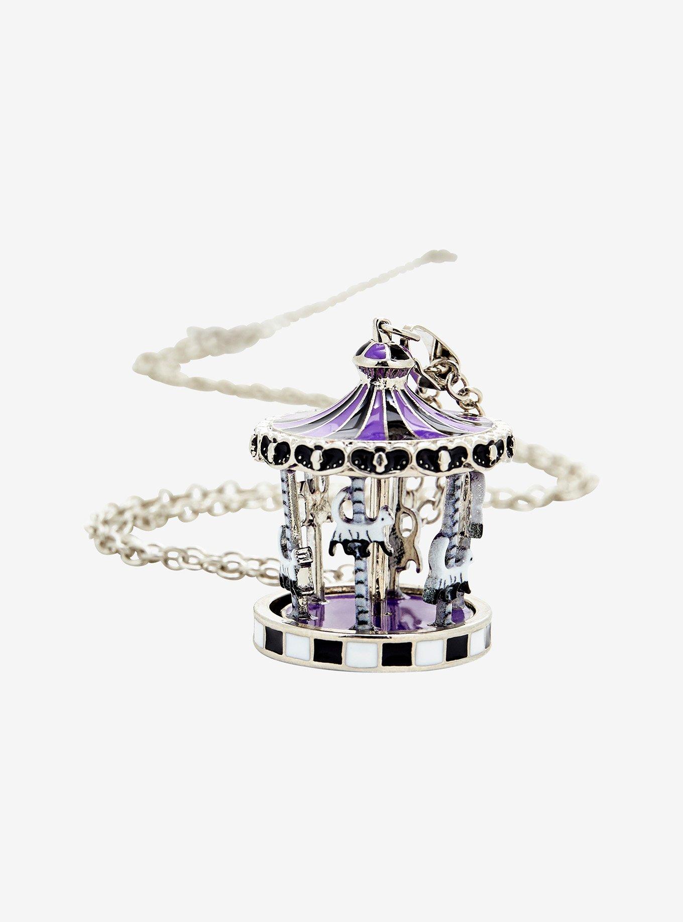 Ghost Cat Carousel Spinning Necklace, , alternate