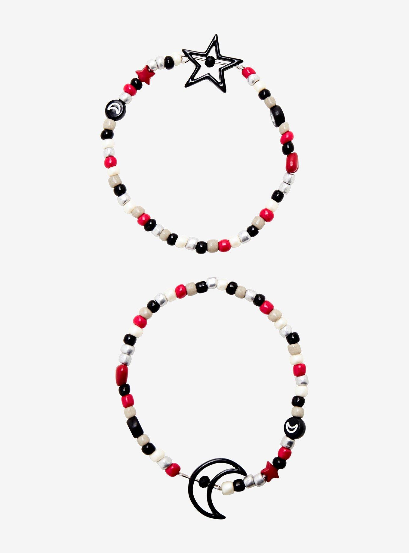 Black Celestial Dark Best Friend Bead Bracelet Set, , hi-res