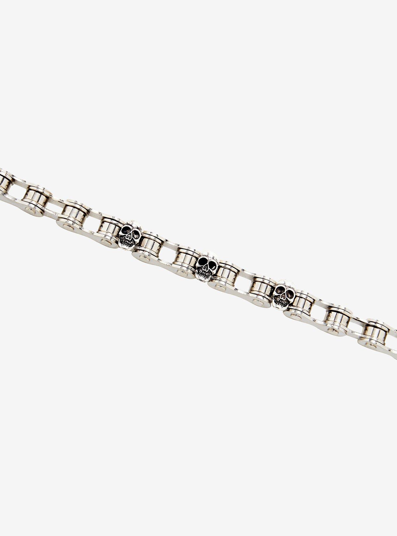 Skull Bike Chain Bracelet, , alternate