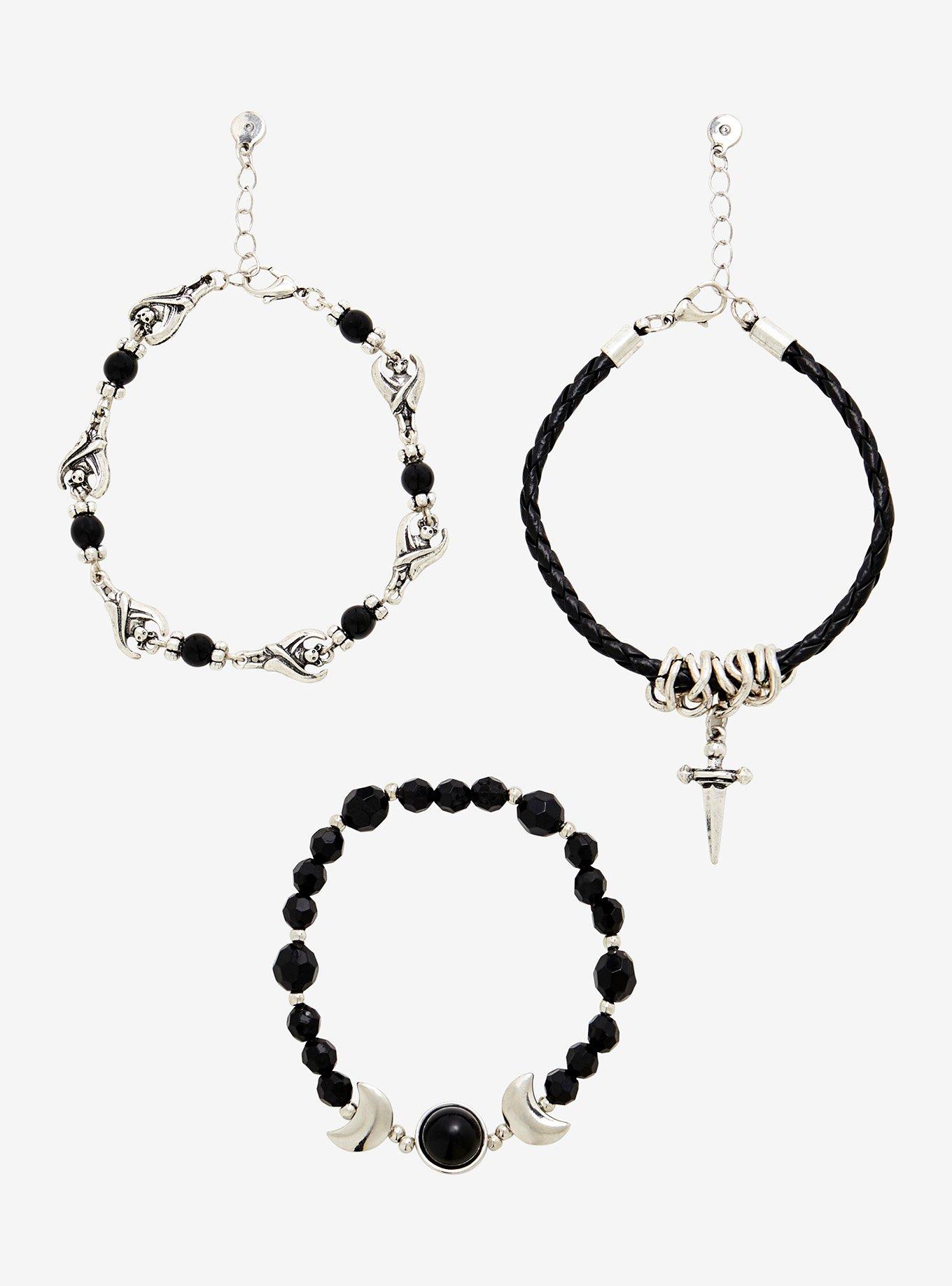 Cosmic Aura Bat Dagger Moon Bracelet Set, , hi-res