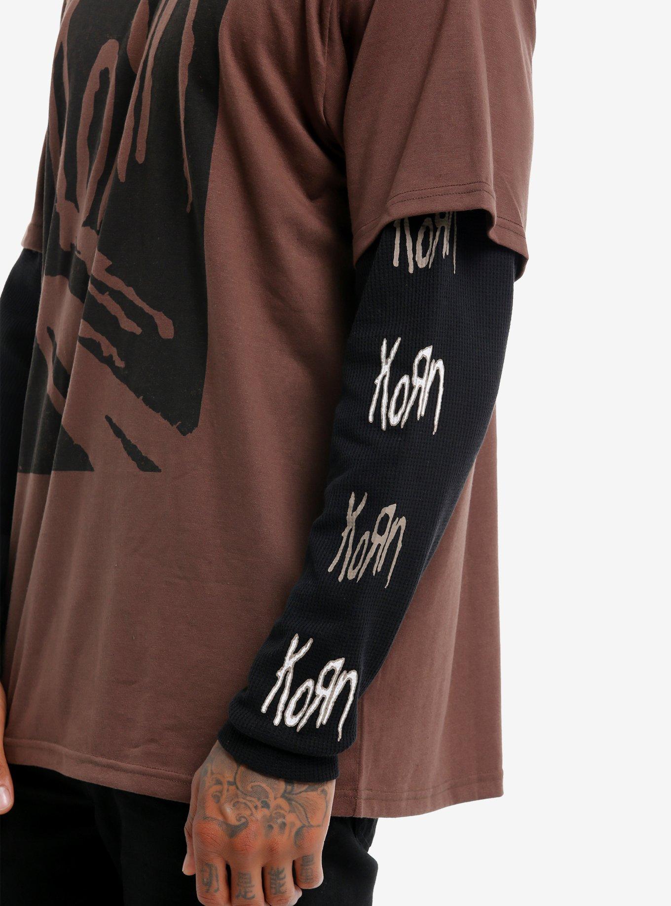 Korn Shadow Man Twofer Long-Sleeve T-Shirt, BROWN, alternate