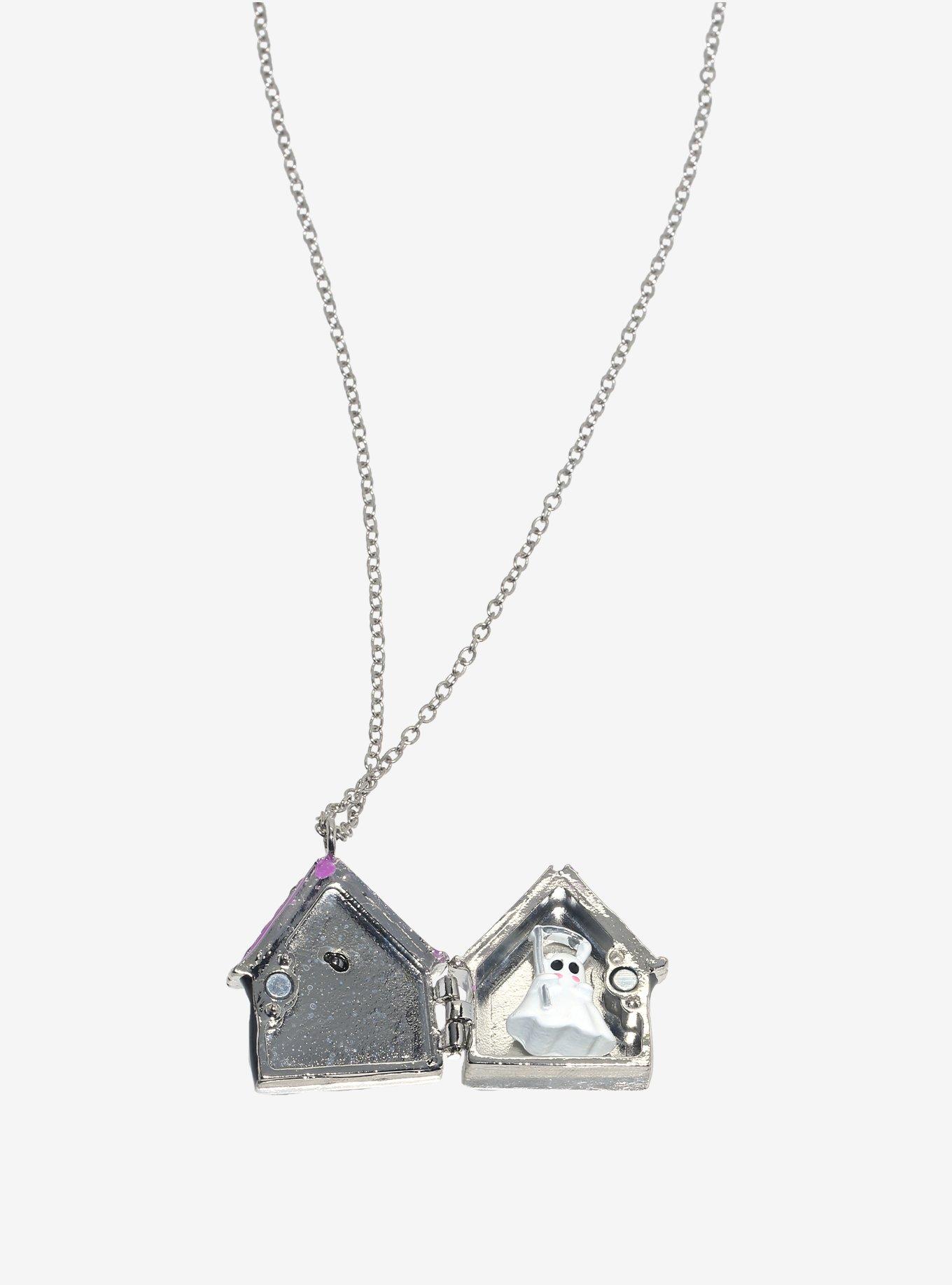 Haunted House Ghost Locket Necklace, , alternate