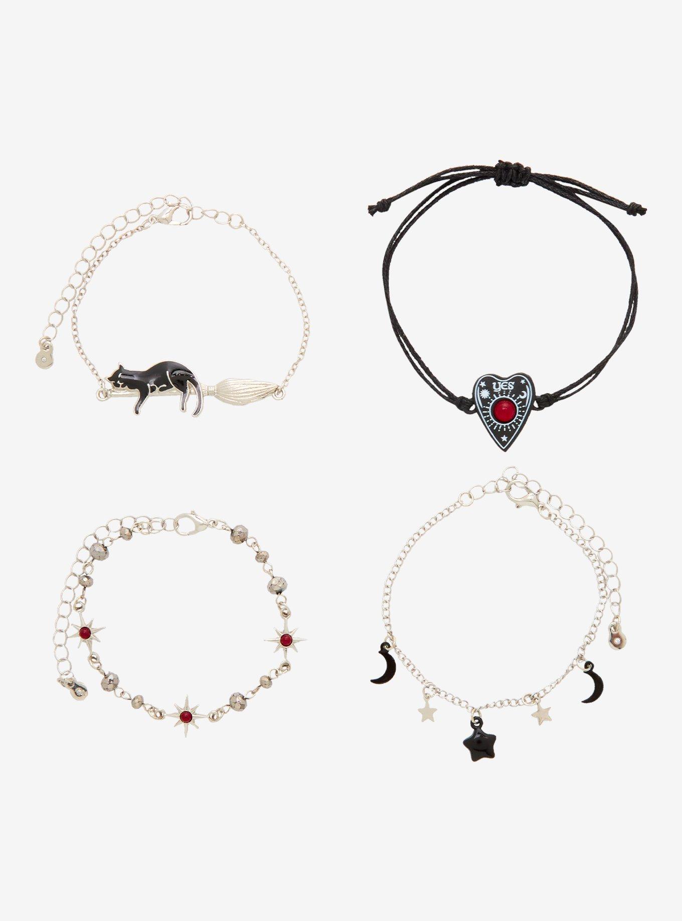 Black Cat Witch Planchette Bracelet Set, , hi-res