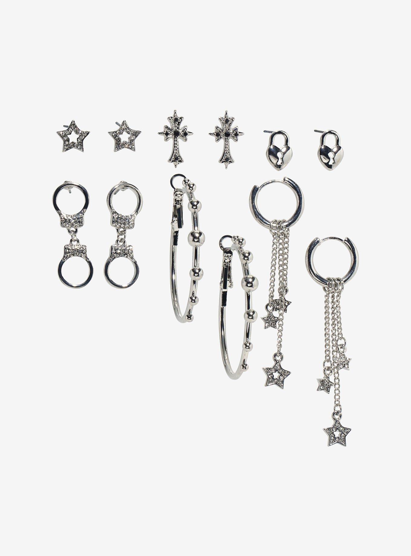 Star Handcuff Cross Earring Set, , hi-res