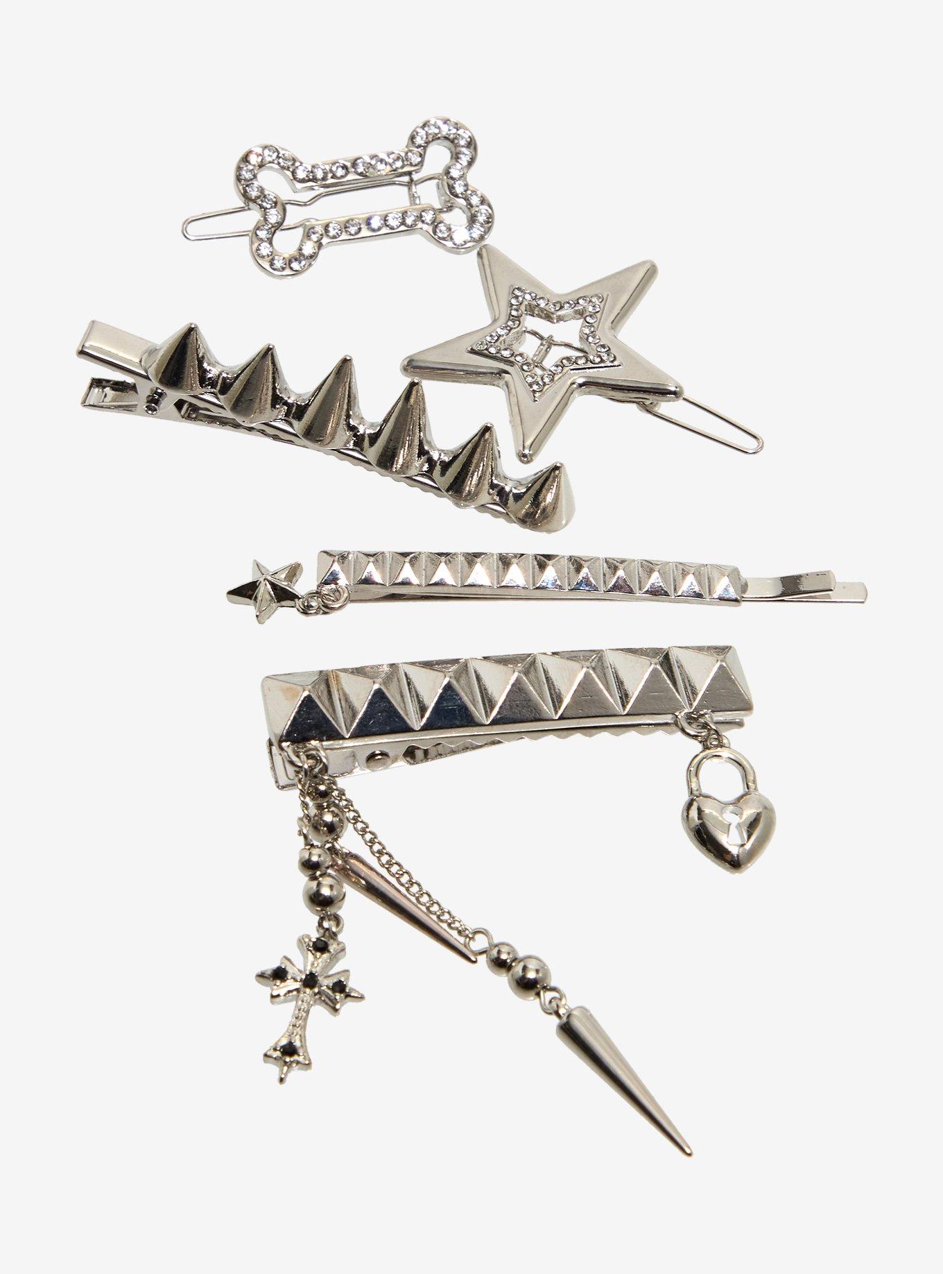 Star Bone Spike Hair Clip Set, , alternate