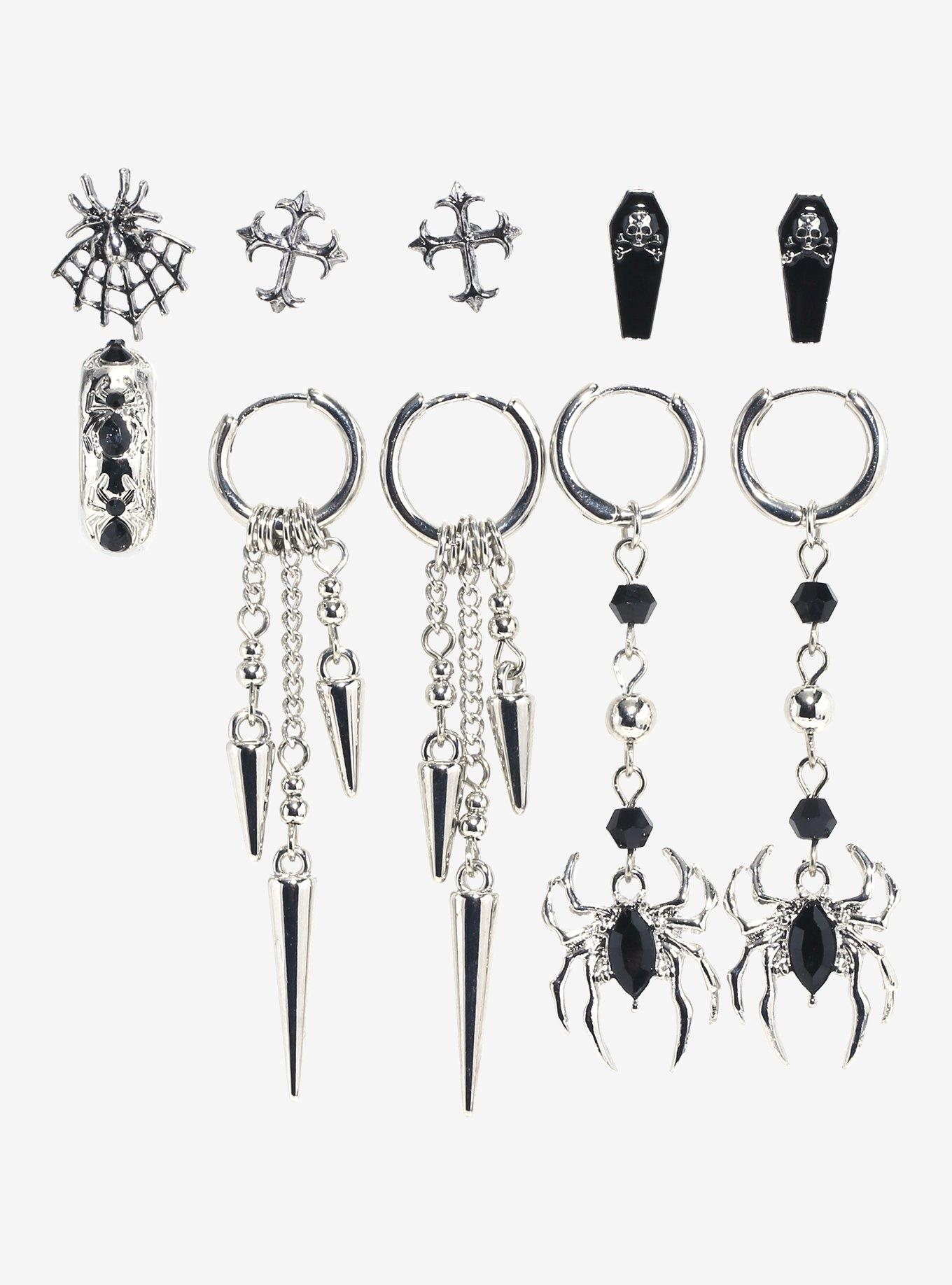 Social Collision Spider Spike Earring Set, , hi-res