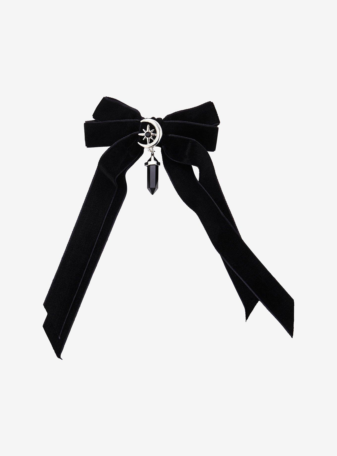 Cosmic Aura Black Moon Crystal Hair Bow, , hi-res