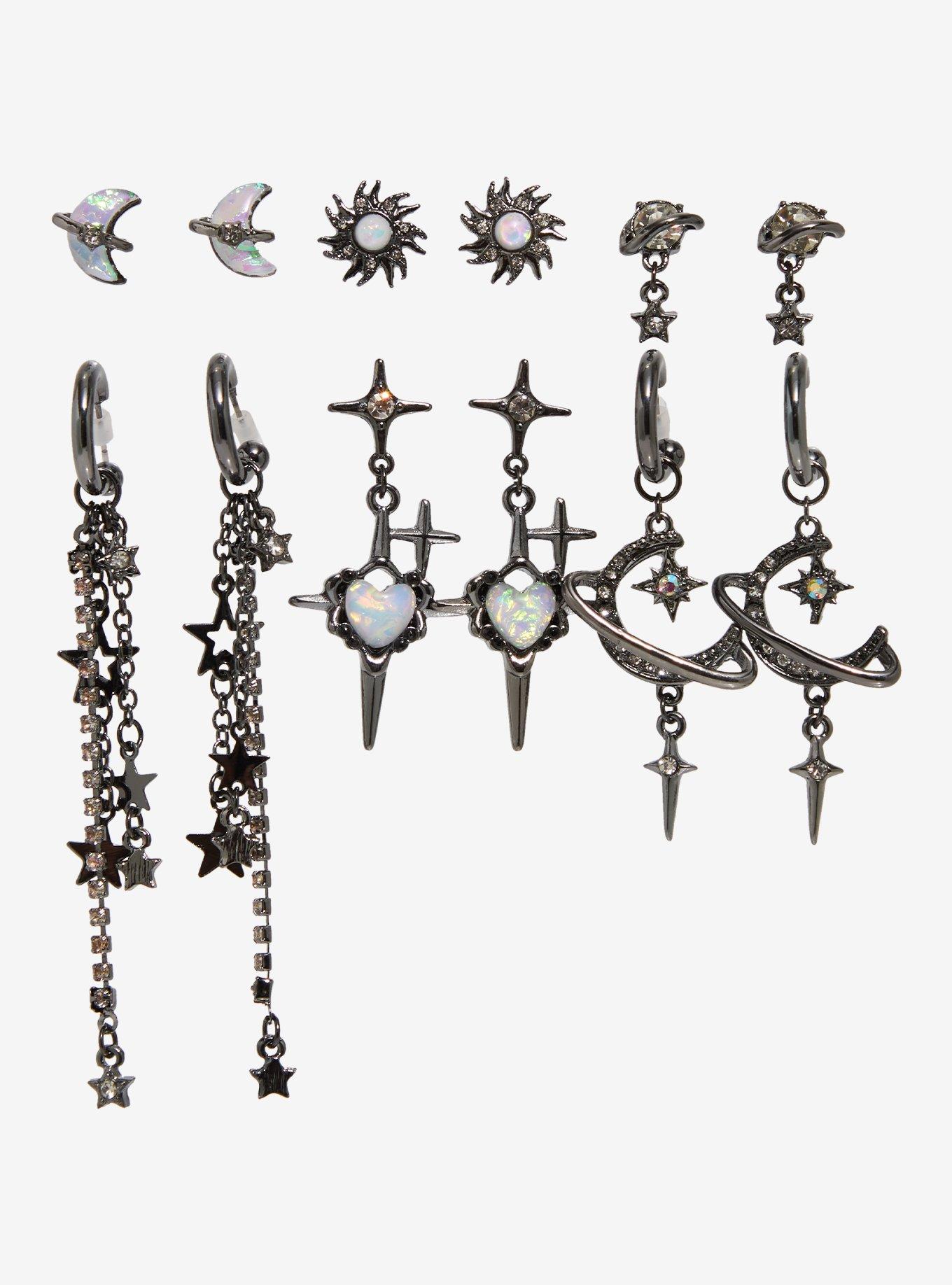 Cosmic Aura Star Planet Pearlescent Earring Set, , hi-res