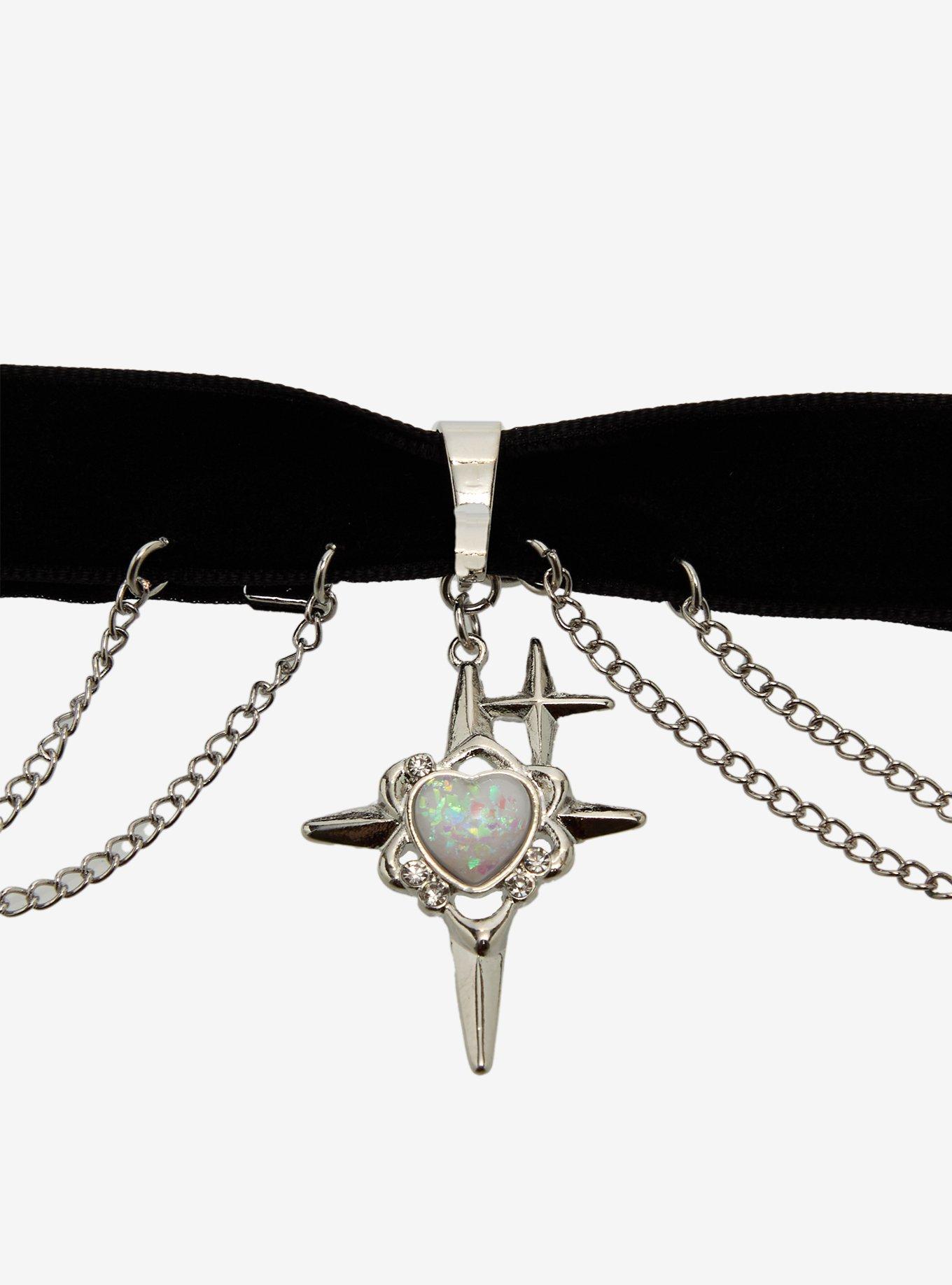 Cosmic Aura Star Chain Velvet Choker, , alternate