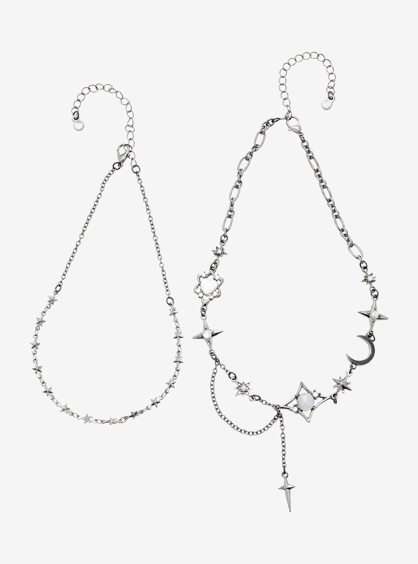 Cosmic Aura Star Drop Celestial Chain Choker Set, , hi-res
