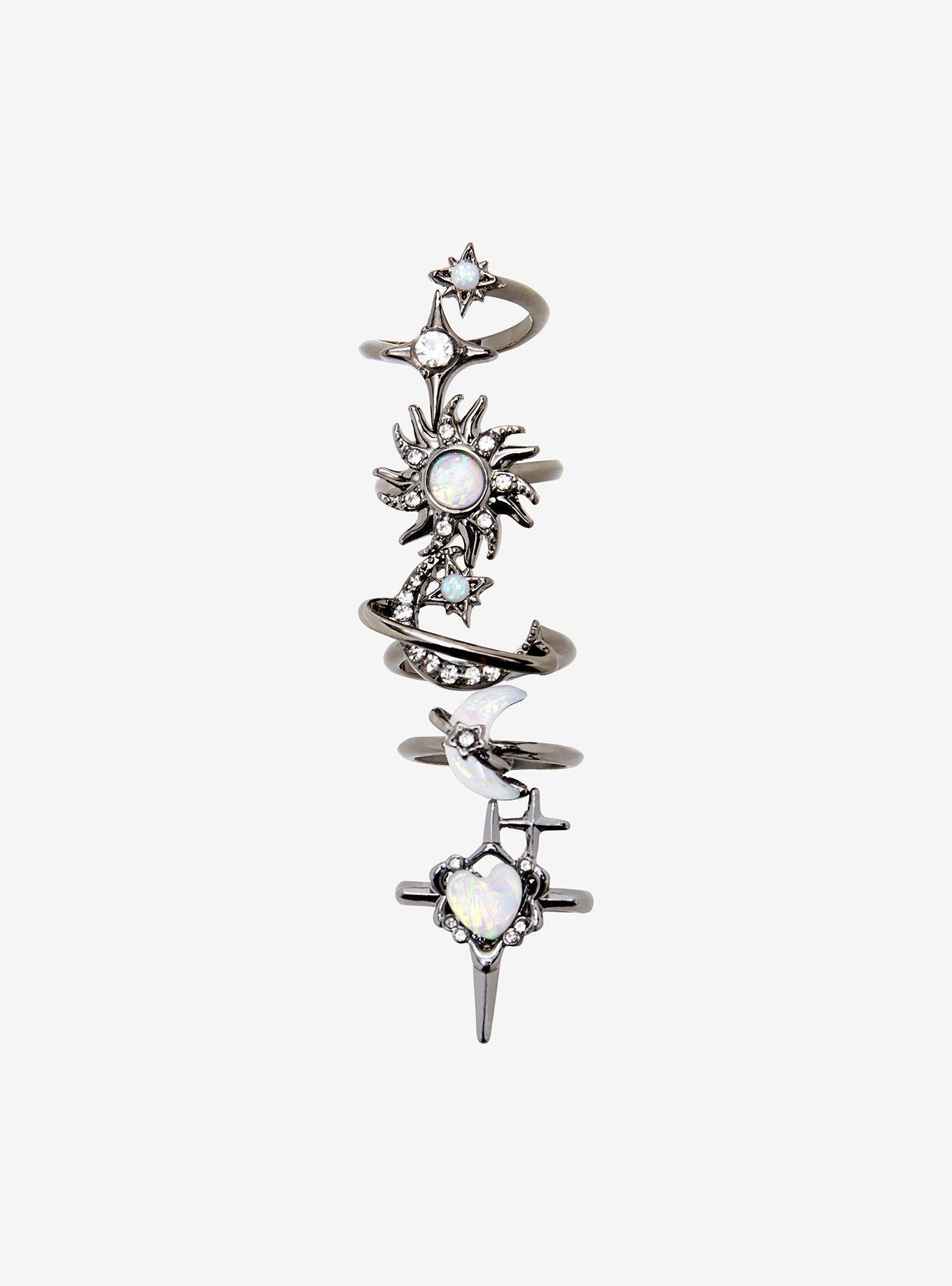 Cosmic Aura Iridescent Celestial Ring Set, , hi-res