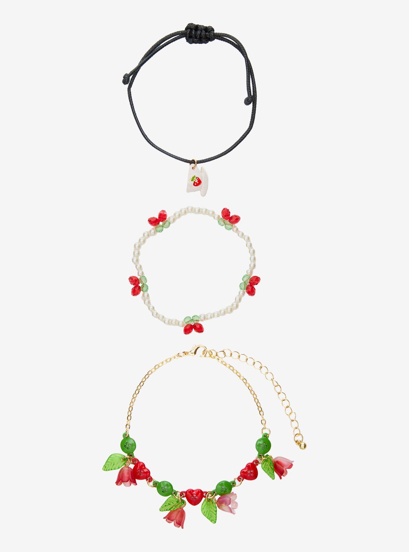 Thorn & Fable Strawberry Teacup Bracelet Set, , hi-res
