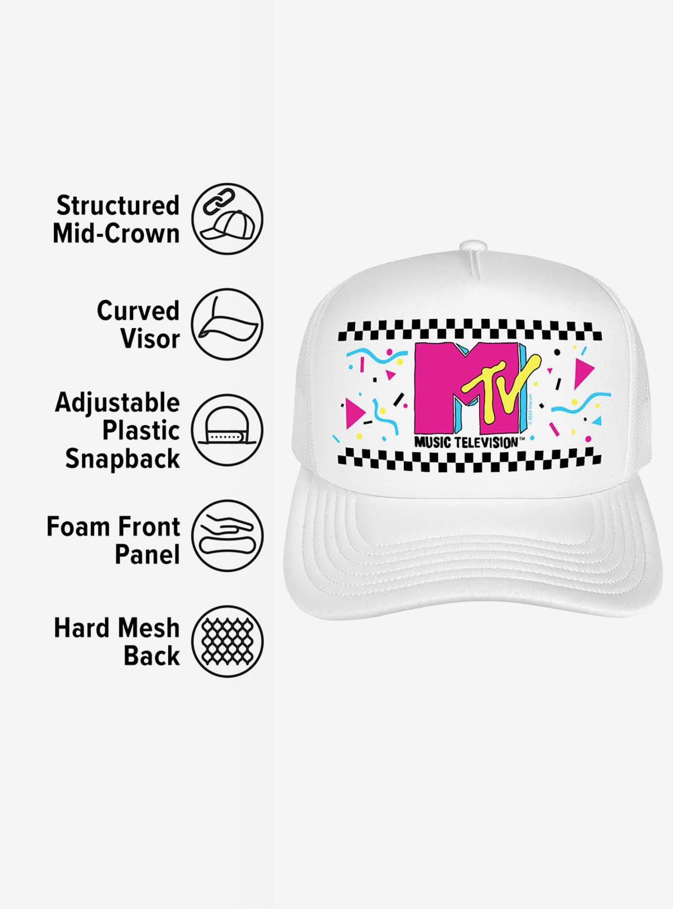MTV 80's Checker Party Foam Trucker Hat, , alternate