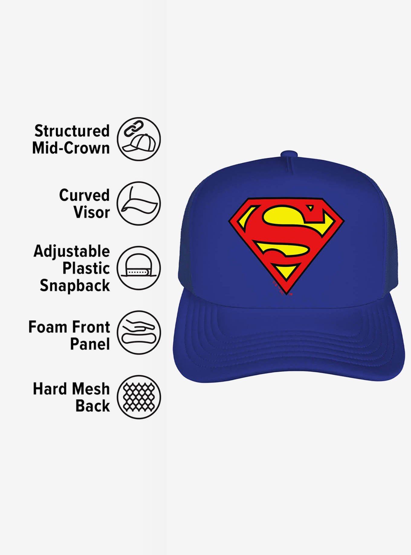 DC Comics Superman Classic S-Shield Logo Foam Trucker Hat, , alternate