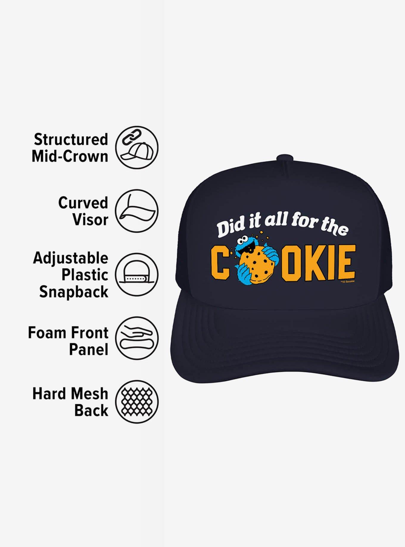 Sesame Street Cookie Monster Did It All For The Cookies Foam Trucker Hat, , alternate