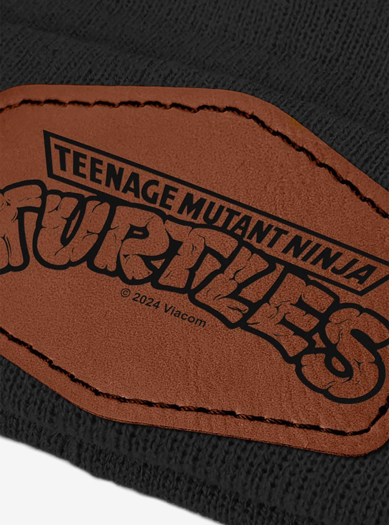 Teenage Mutant Ninja Turtles Monochromatic Logo Leather Patch Knit Beanie, , hi-res
