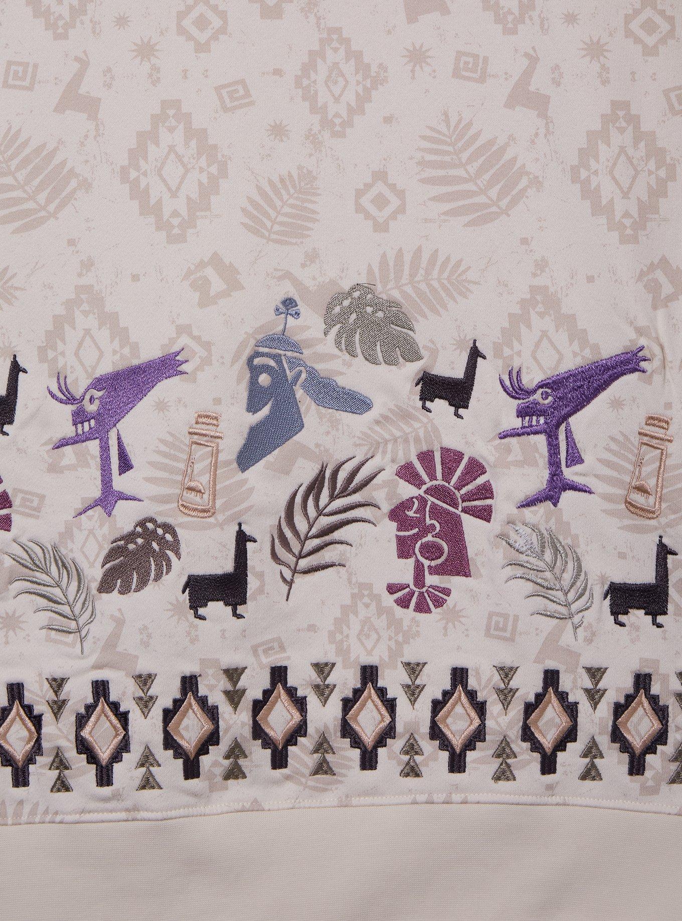 Disney The Emperor's New Groove Embroidered Icons Crewneck - BoxLunch Exclusive, BIRCH, alternate