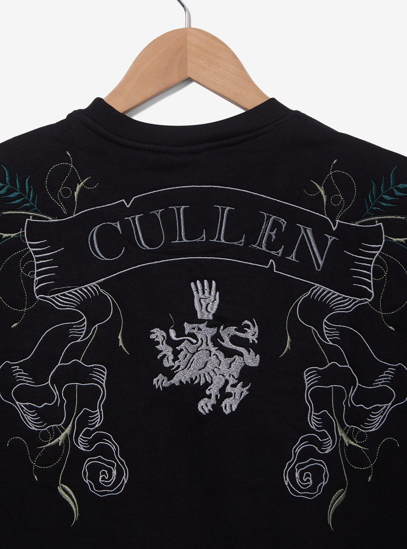 Twilight Cullens Embroidered Women's Crewneck &mdash; BoxLunch Exclusive, BLACK, alternate