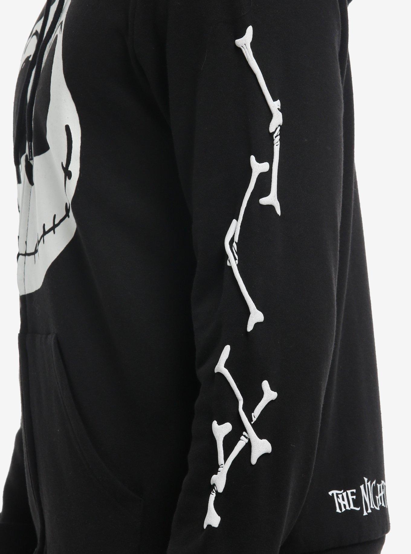 The Nightmare Before Christmas Jack Bones Glow-In-The-Dark Hoodie, BLACK, alternate
