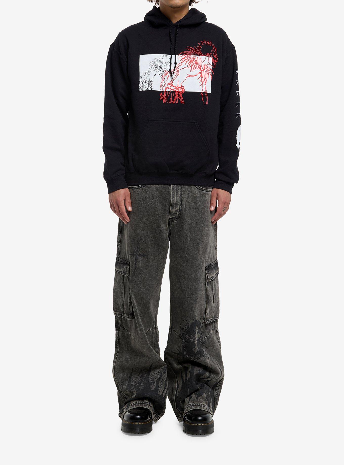 Death Note Ryuk Outline Panel Hoodie, , hi-res