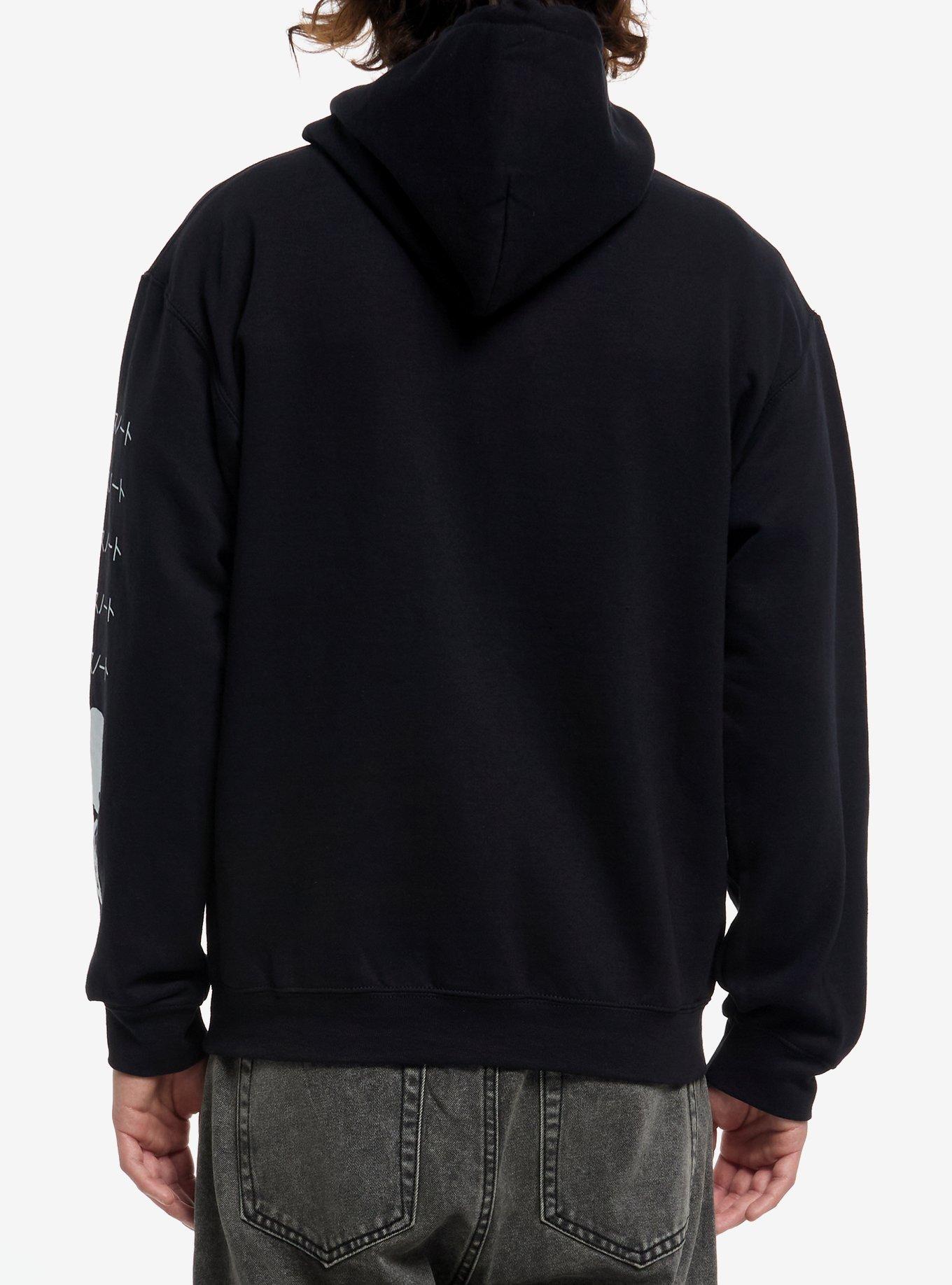 Death Note Ryuk Outline Panel Hoodie, BLACK, alternate