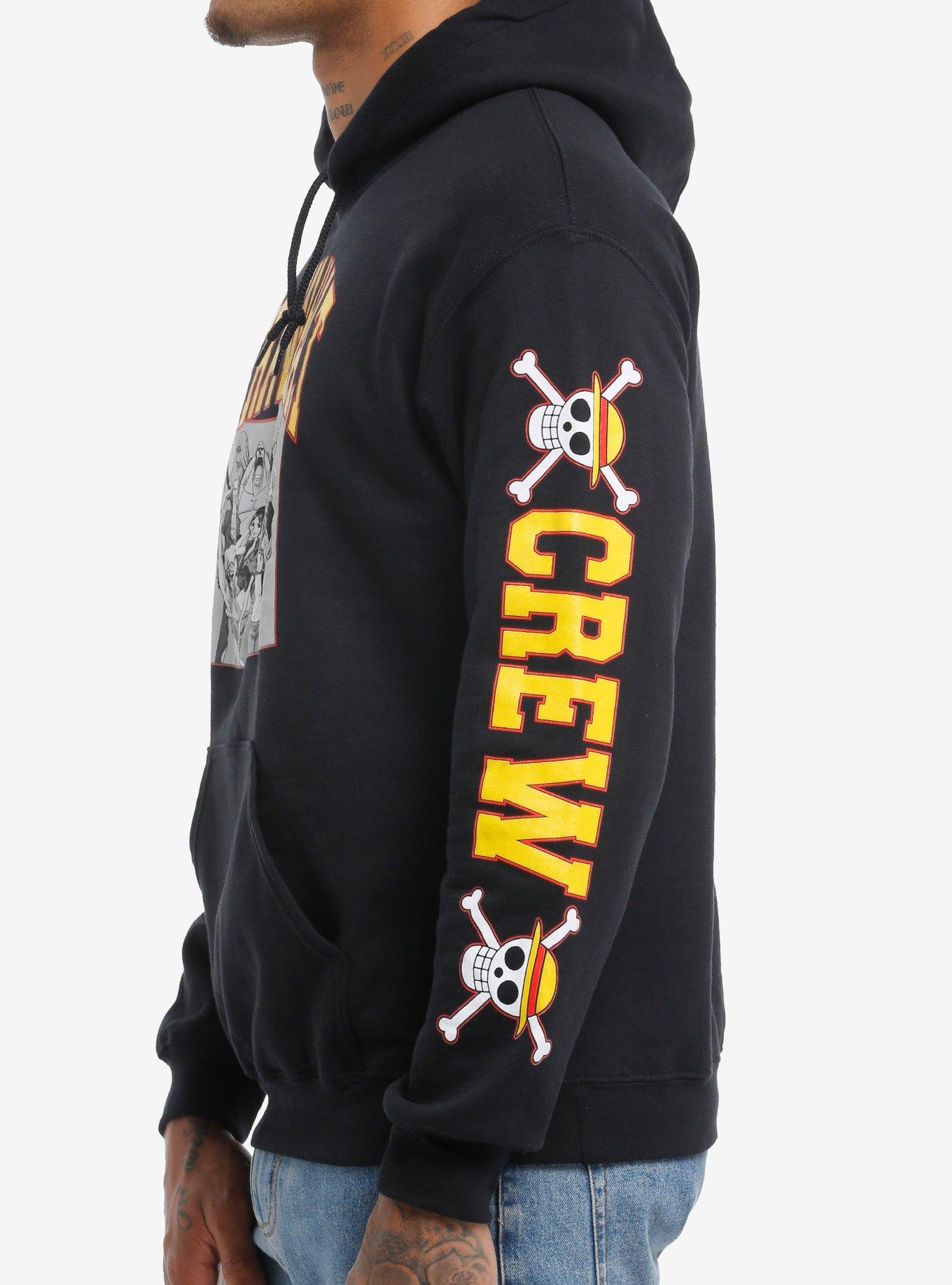 One Piece Straw Hat Crew Varsity Hoodie, BLACK, alternate