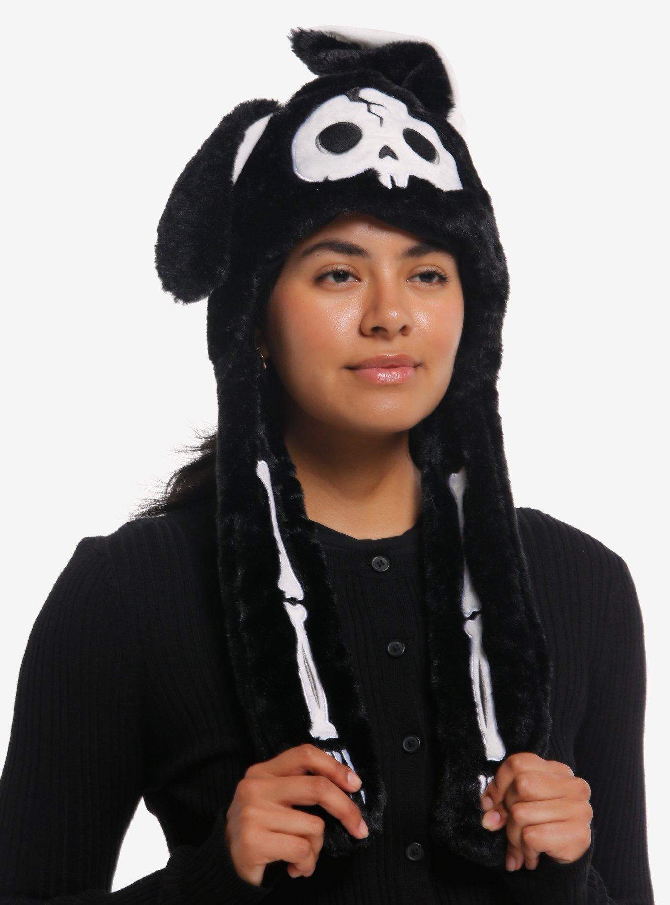 Skeleton Bunny Tassel Beanie With Moveable Paws, , hi-res