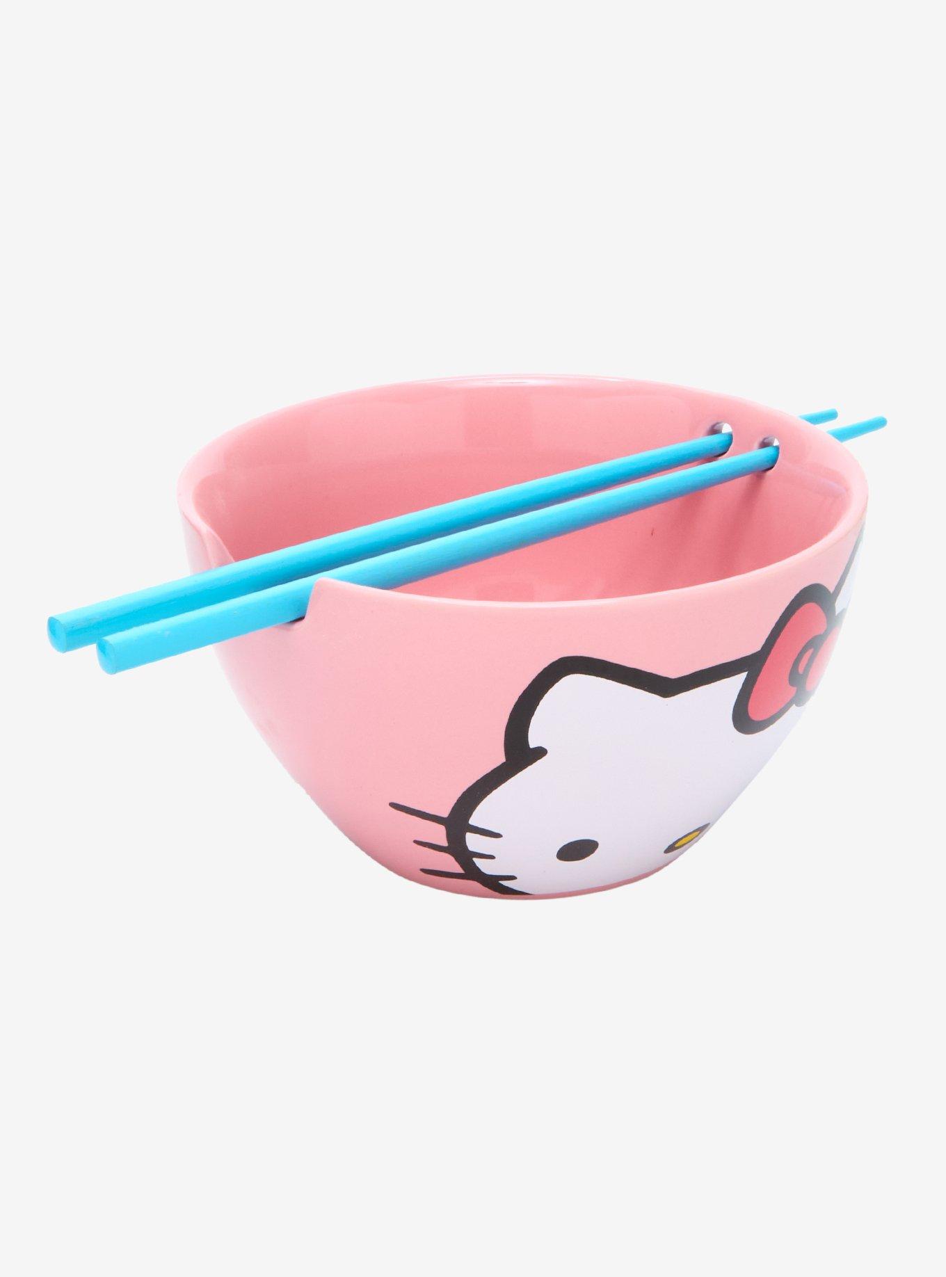 Hello Kitty Peeking Ramen Bowl With Chopsticks, , hi-res