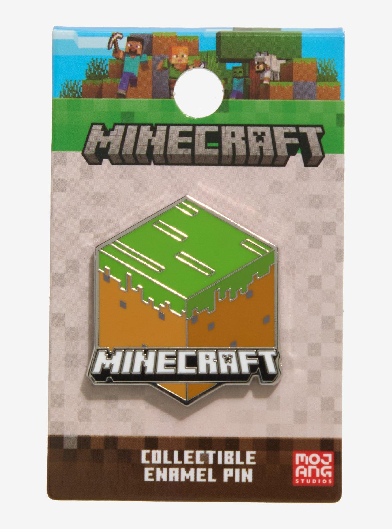 Minecraft Block Logo Enamel Pin, , hi-res