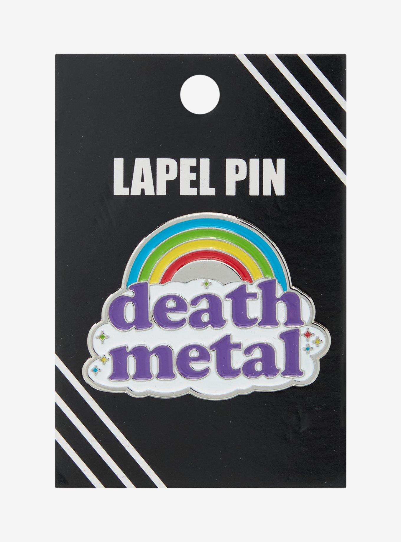 Death Metal Rainbow Enamel Pin, , hi-res