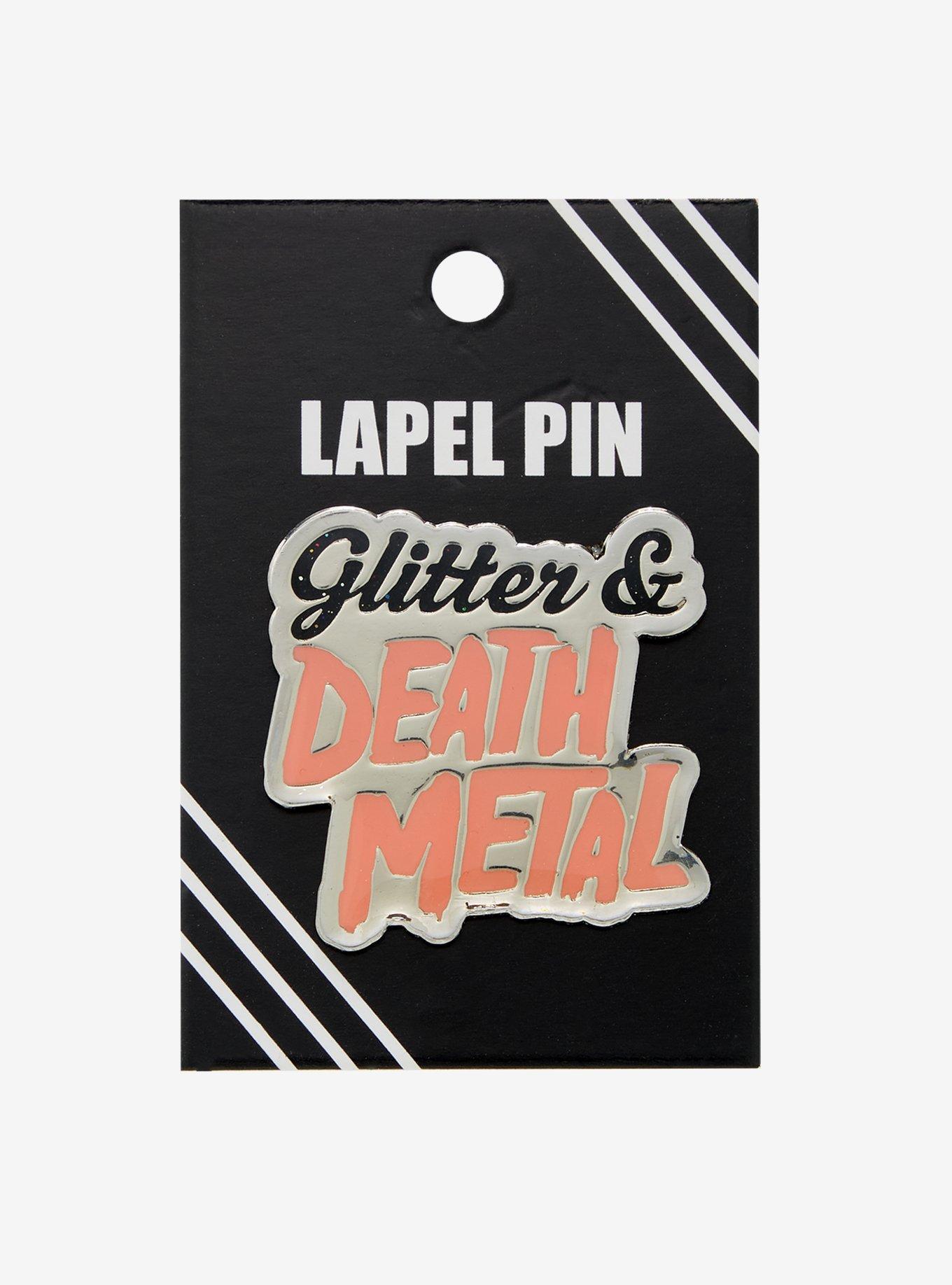 Glitter & Death Metal Enamel Pin, , hi-res