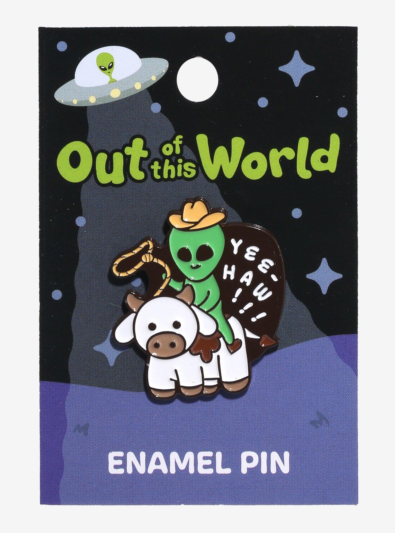 Yeehaw Alien Enamel Pin, , hi-res
