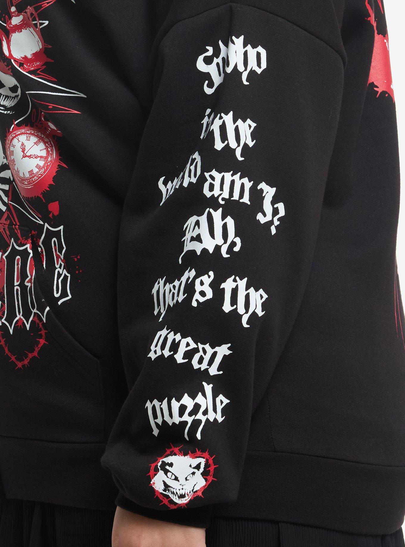 Mad Tea Party White Rabbit Girls Hoodie Plus Size, RED, alternate