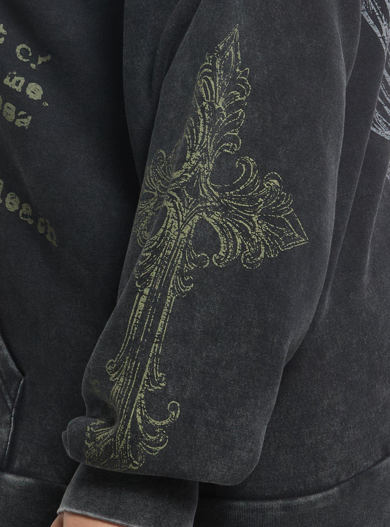 Defiant Wings & Filigree Washed Girls Hoodie Plus Size, MULTI, alternate