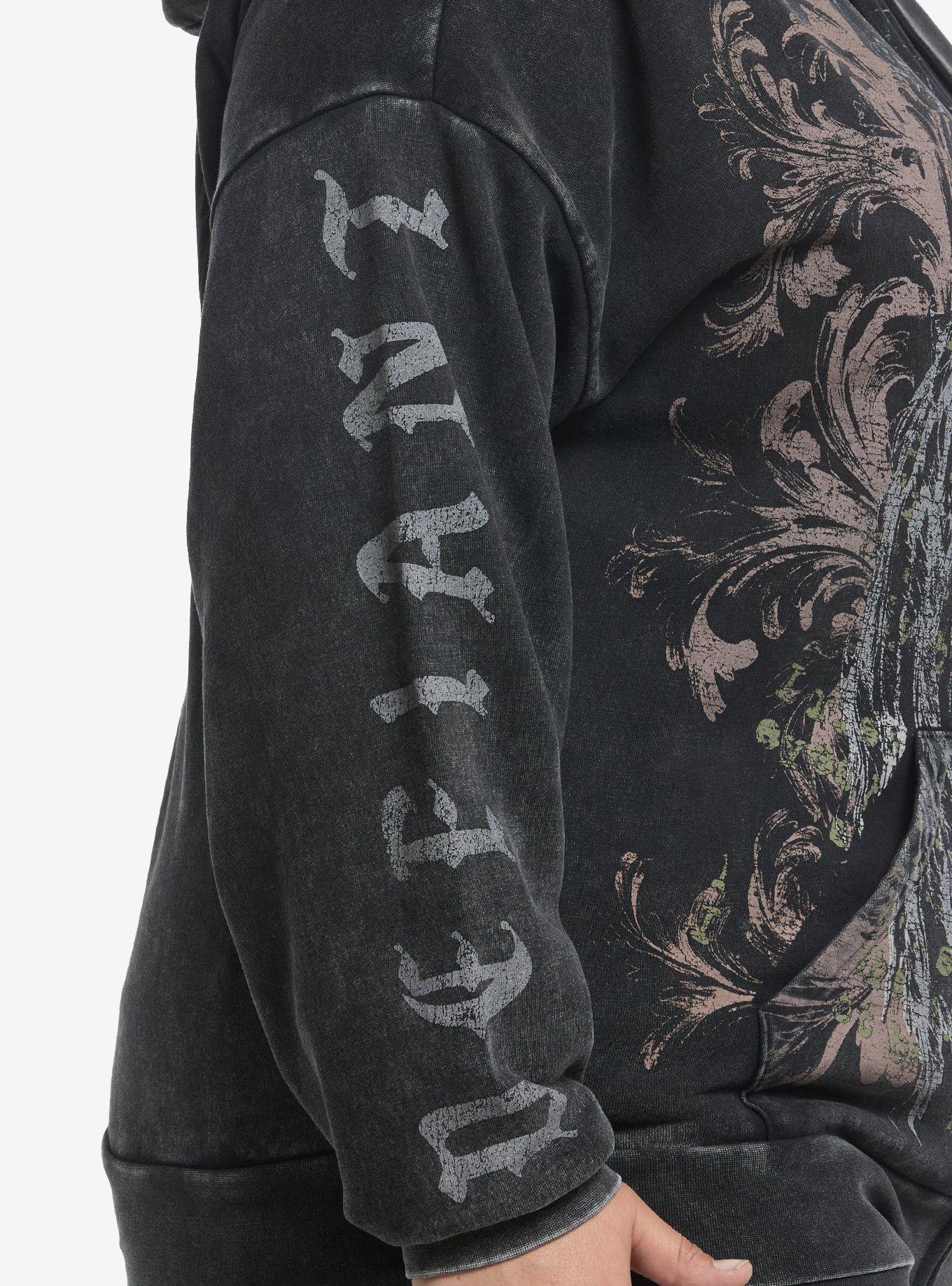 Defiant Wings & Filigree Washed Girls Hoodie Plus Size, MULTI, alternate